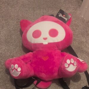 Skelanimals Pink Skull Cat Plush Backpack